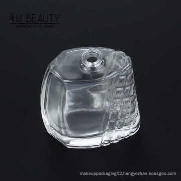 Clear square shaped glass perfume bottle with pump sprayer 100ml